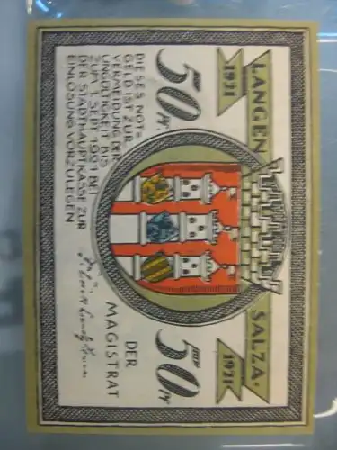 Notgeld 50 Pfennig der Stadt Langensalza