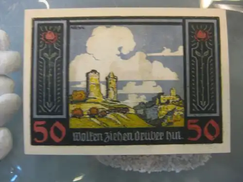 Notgeld 50 Pfennig der Burg Rudelsburg / Saale