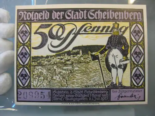 Notgeld 50 Pfennig der Stadt Scheibenberg