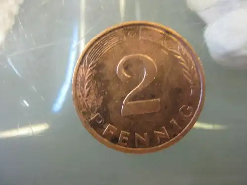2 Pfennig, 1980, Münze Karlsruhe, "G"