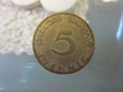 5 Pfennig, 1950, Münze Karlsruhe, "G"