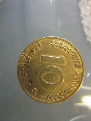 10 Pfennig, 1950, Münze Karlsruhe, "G"
