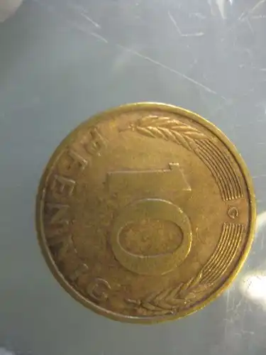10 Pfennig, 1967, Münze Karlsruhe, "G"