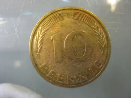 10 Pfennig, 1949, Münze Karlsruhe, "G"