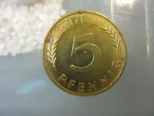 5 Pfennig, 1990, Münze Hamburg, "J"