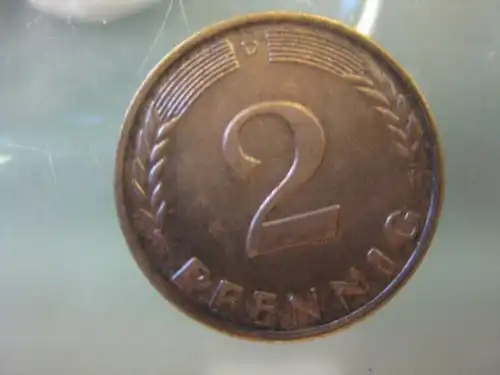 2 Pfennig, 1963, Münze München, "D"