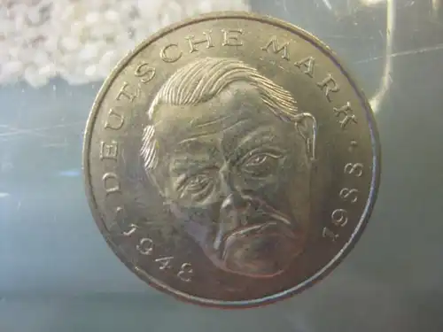 2 DM Gedenkmünze Ludwig Erhard 1990 F