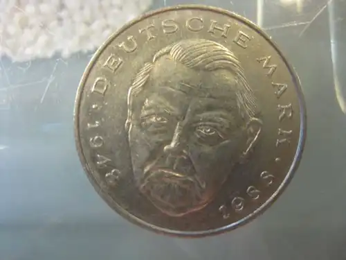 2 DM Gedenkmünze Ludwig Erhard 1990 G