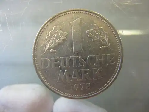 1 DM Kursmünze 1975 G, Münze Karlsruhe