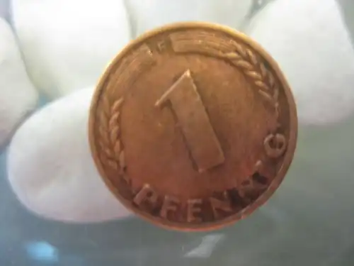 1 Pfennig, 1950 F, Münze Stuttgart
