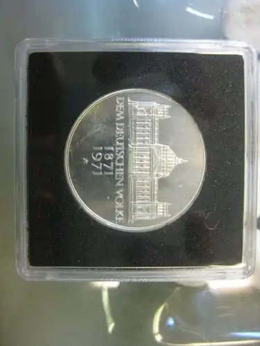 5 DM Silbermünze Gedenkmünze "100. Jahrestag Deutsches Reich" von 1971 in besonderer Kapsel (siehe Artikelbeschreibung), Ausführung  stg