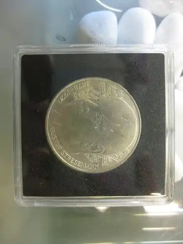 5 DM Silbermünze Gedenkmünze "Stresemann" von 1978 in besonderer Kapsel (siehe Artikelbeschreibung), Ausführung  stg
