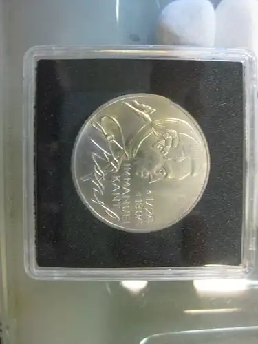 5 DM Silbermünze Gedenkmünze \"Kant\" von 1974 in besonderer Kapsel (siehe Artikelbeschreibung), Ausführung stg