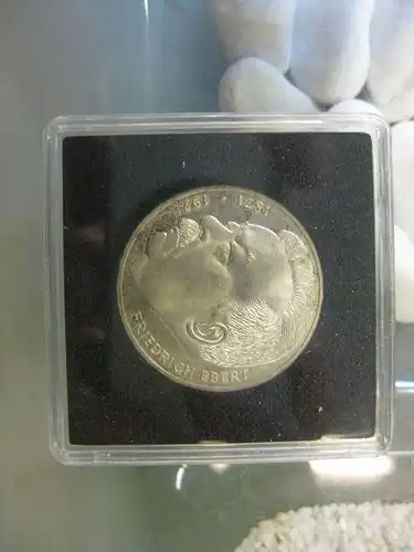 5 DM Silbermünze Gedenkmünze "Ebert" von 1975 in besonderer Kapsel (siehe Artikelbeschreibung), Ausführung stg