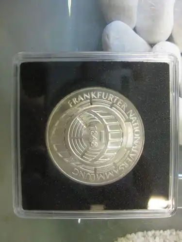 5 DM Silbermünze Gedenkmünze "Nationalversammlung" von 1973 in besonderer Kapsel (siehe Artikelbeschreibung), Ausführung stg