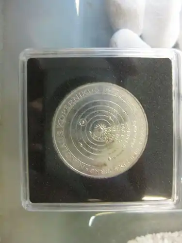 5 DM Silbermünze Gedenkmünze \"Kopernikus\" von 1973 in besonderer Kapsel (siehe Artikelbeschreibung), Ausführung stg