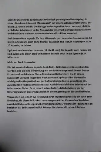 10 DM Silbermünze Gedenkmünze Europäische Verträge von 1987, in besonderer Kapsel (siehe Artikelbeschreibung), Ausführung stg