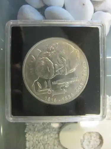 10 DM Silbermünze Gedenkmünze Carl Zeiss von 1988, in besonderer Kapsel (siehe Artikelbeschreibung), Ausführung stg