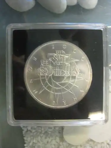 10 DM Silbermünze Gedenkmünze 2000 Jahre Bonn von 1989, in besonderer Kapsel (siehe Artikelbeschreibung), Ausführung stg
