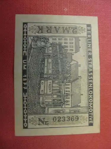 Notgeld Berlin, 2 Mark, Straßenbahn