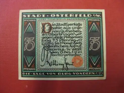 Notgeld Osterfeld, 75 Pf.