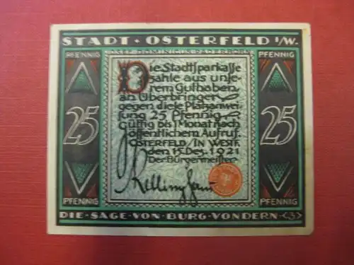 Notgeld Osterfeld, 25 Pf.