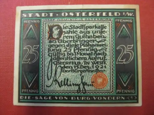 Notgeld Osterfeld, 25 Pf.