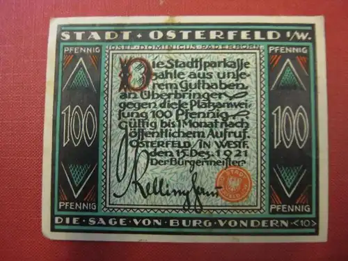 Notgeld Osterfeld, 100 Pf.