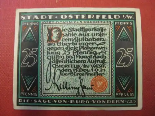 Notgeld Osterfeld, 25 Pf.