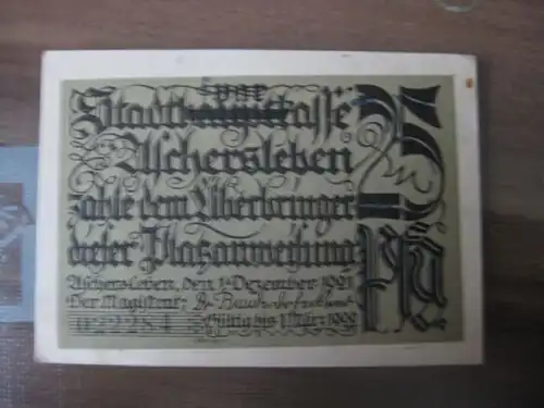 Notgeld, Gutschein Aschersleben, 25 Pf.
