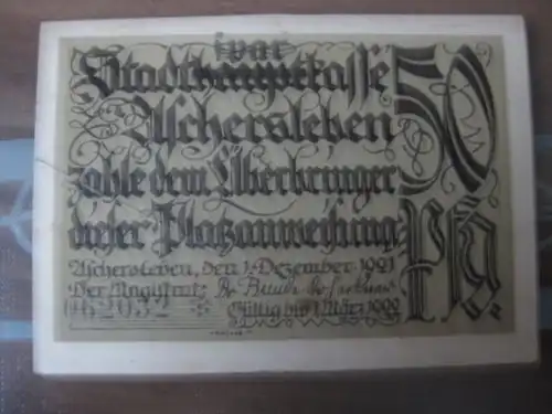 Notgeld, Gutschein Aschersleben, 50 Pf.