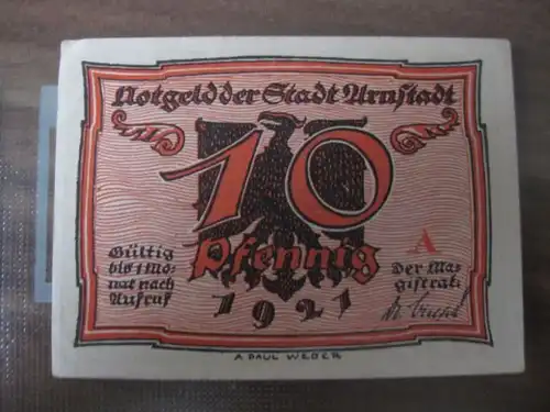 Notgeld, Gutschein, Arnstadt, 10 Pf.