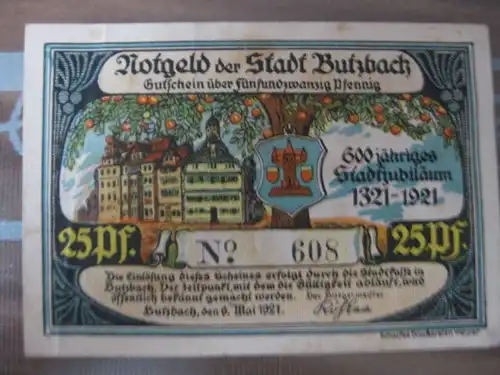 Notgeld Butzbach, 25 Pf.