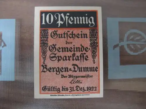 Notgeld Bergen / Dumme, 10 Pf.