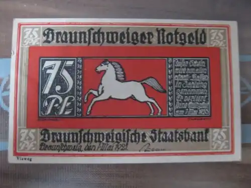 Notgeld Braunschweig, 75 Pf. 