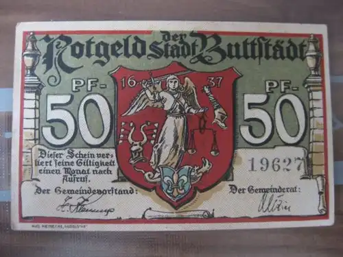 Notgeld Buttstädt, 50 Pf. 