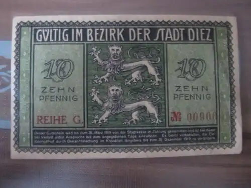 Notgeld Diez, 10 Pf.