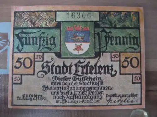 Notgeld Erkelenz, 50 Pf.