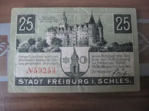 Notgeld Freiburg i. Schlesien 25 Pf.