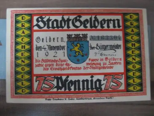 Notgeld Geldern, 75 Pf.