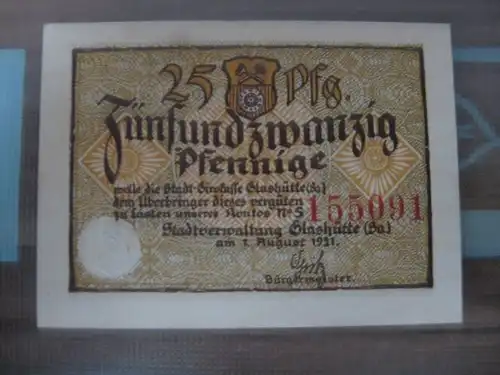 Notgeld Glashütte, 25 Pf.