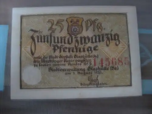 Notgeld Glashütte, 25 Pf.