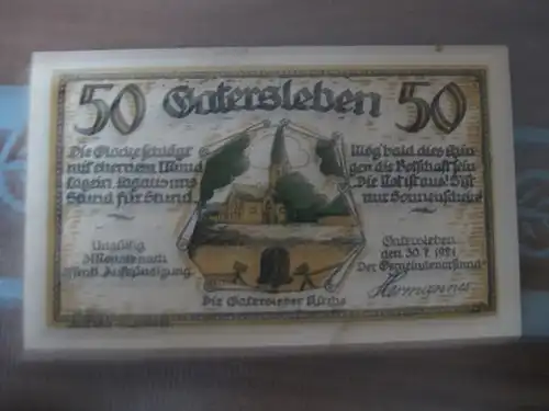 Notgeld Gatersleben, 50 Pf.