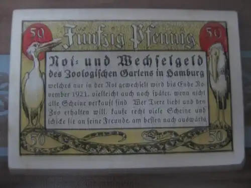 Notgeld Hamburg, Zoo, 50 Pf.