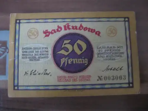 Notgeld Bad Kudowa, 50 Pf.