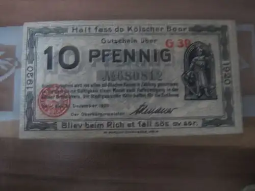 Notgeld Köln, 10 Pf.