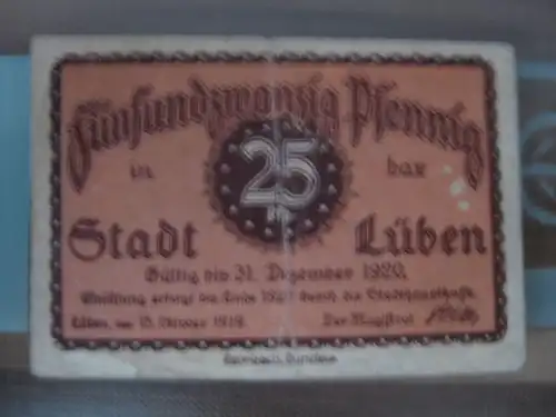 Notgeld Lüben, 20 Pf.