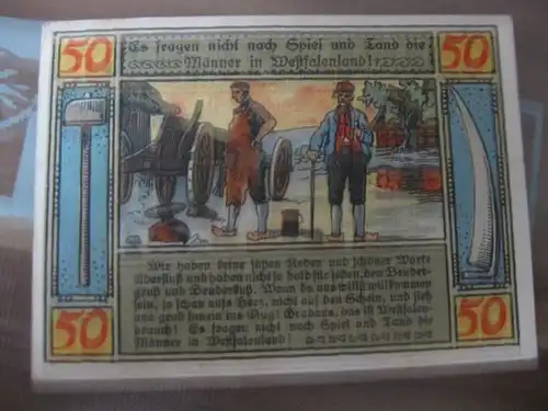 Notgeld Lübbecke i. W., 50 Pf.