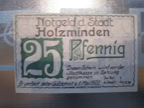 Notgeld Holzminden, 25 Pf.