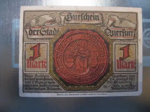 Notgeld Querfurt, 1 Mark